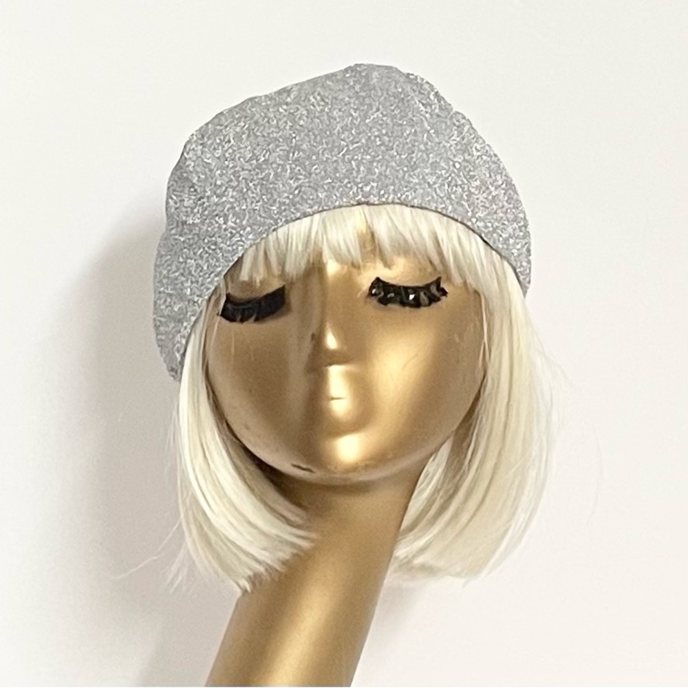 Disco silver beret hat